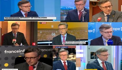Intervenciones del Embajador Carderera en medios de comunicación franceses sobre Cataluña